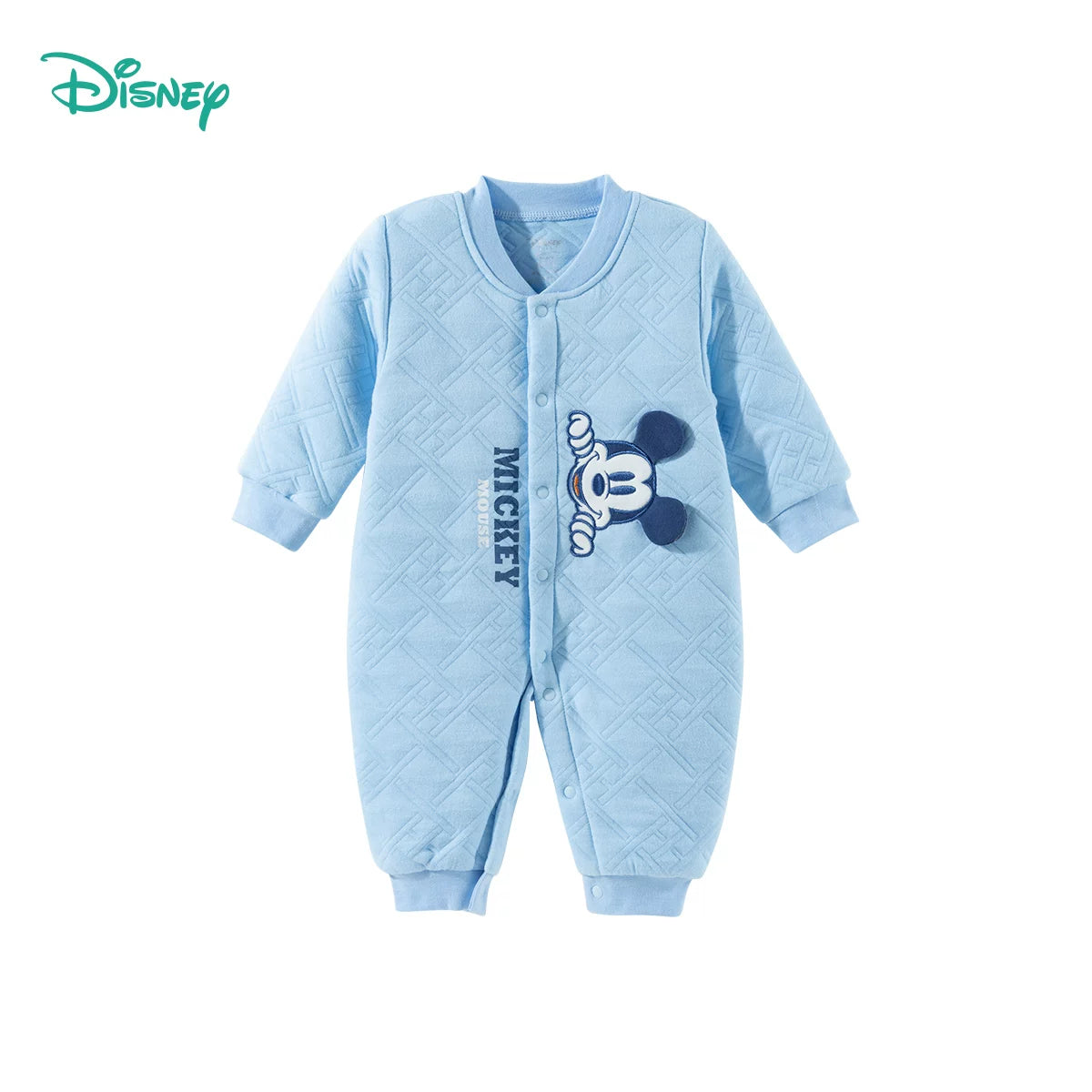 Disney uşaq geyimləri payız və qış yeni stil uşaq bodi üç qatlı isti ev sürünən kostyum nazik təmiz pambıq sırğalı Mickey Mouse