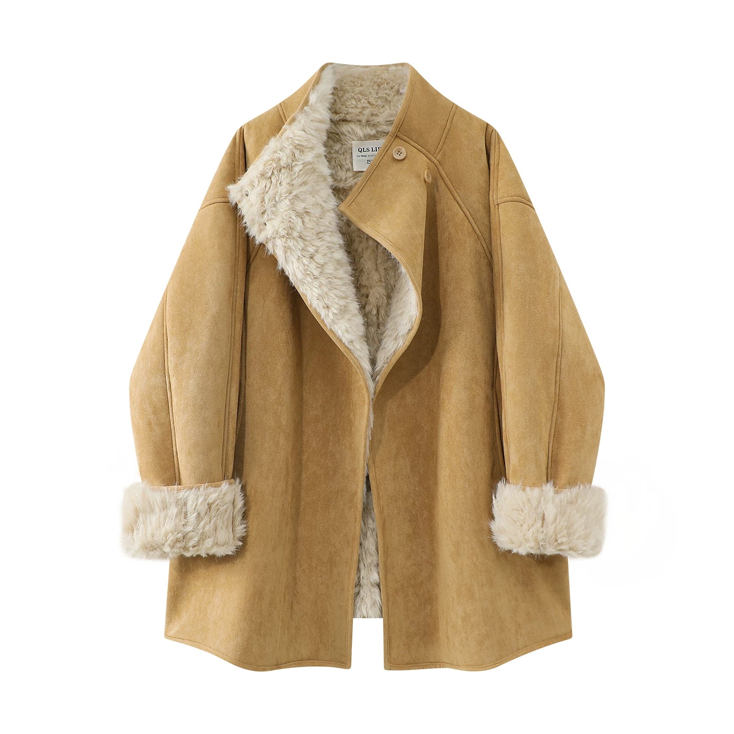 Cholisa 2025 Super Şirin Qışın Yeni Quzu Yunlu Palto Qadın Üst Geyimi Qalınlaşdırılmış Palto Qoyun Dərisi Qoyun Dərisi