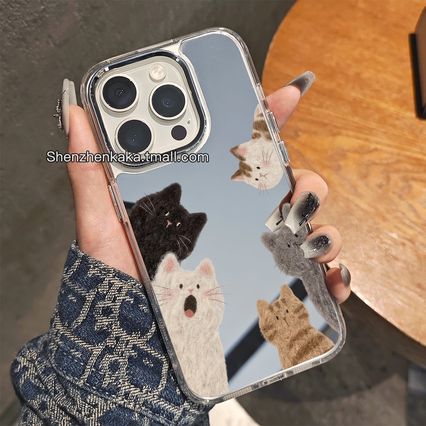 Zond pişiyi 17promax mobil telefon qutusu güzgü vivix200 Koreya cizgi filmi s50 Xiaomi 17 sevimli qadın modeli oppofindx9 düşməyə qarşı reno14 Huawei pura80 alma 16 üçün uyğundur
