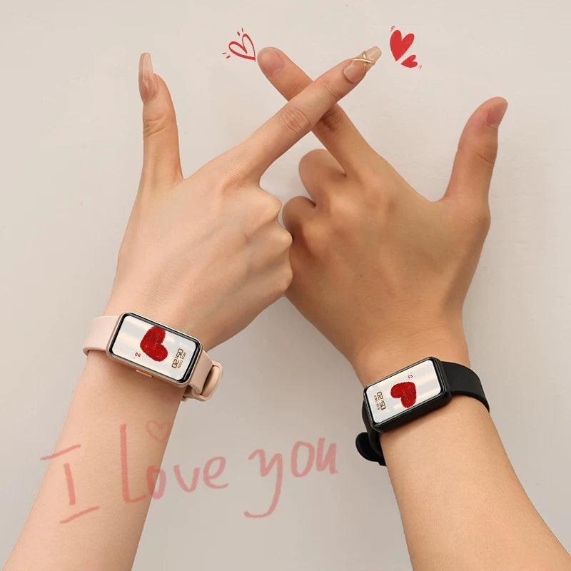 Couple Smart Bracelet Kişilər və qadınlar üçün bir cüt çoxfunksiyalı Sevgililər Günü hədiyyələri, idman və qaçış üçün sağlamlıq bilərzikləri