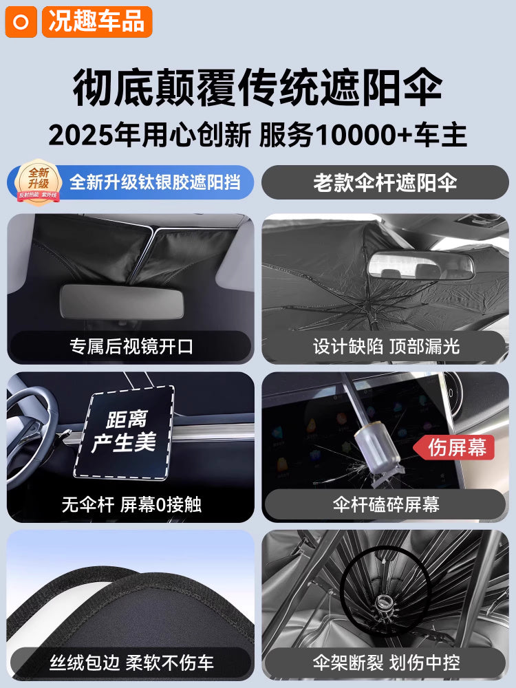 Chery iCAR V23 Xüsusi Avtomobil Günəşdən Qoruyucu, Günəşdən Qoruyucu və İstilik İzolyasiyası, Ön Şüşə Günəşdən Qoruyucu Üzlük