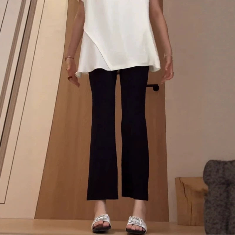 Qara buz ipək şalvar, böyük ölçülü qadınlar üçün yeni yay modası, geniş formalı, çox yönlü gündəlik şalvar, nazik, nəfəs alan və sərin.