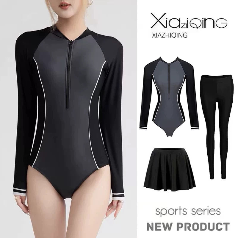 Qadınlar üçün yeni wetsuit, bir parça çimərlik kostyumu, uzunqol şalvar, günəşdən qoruyan, tez quruyan, arıqlayan, sörfinq, drift və snorkeling üçün çimərlik kostyumu