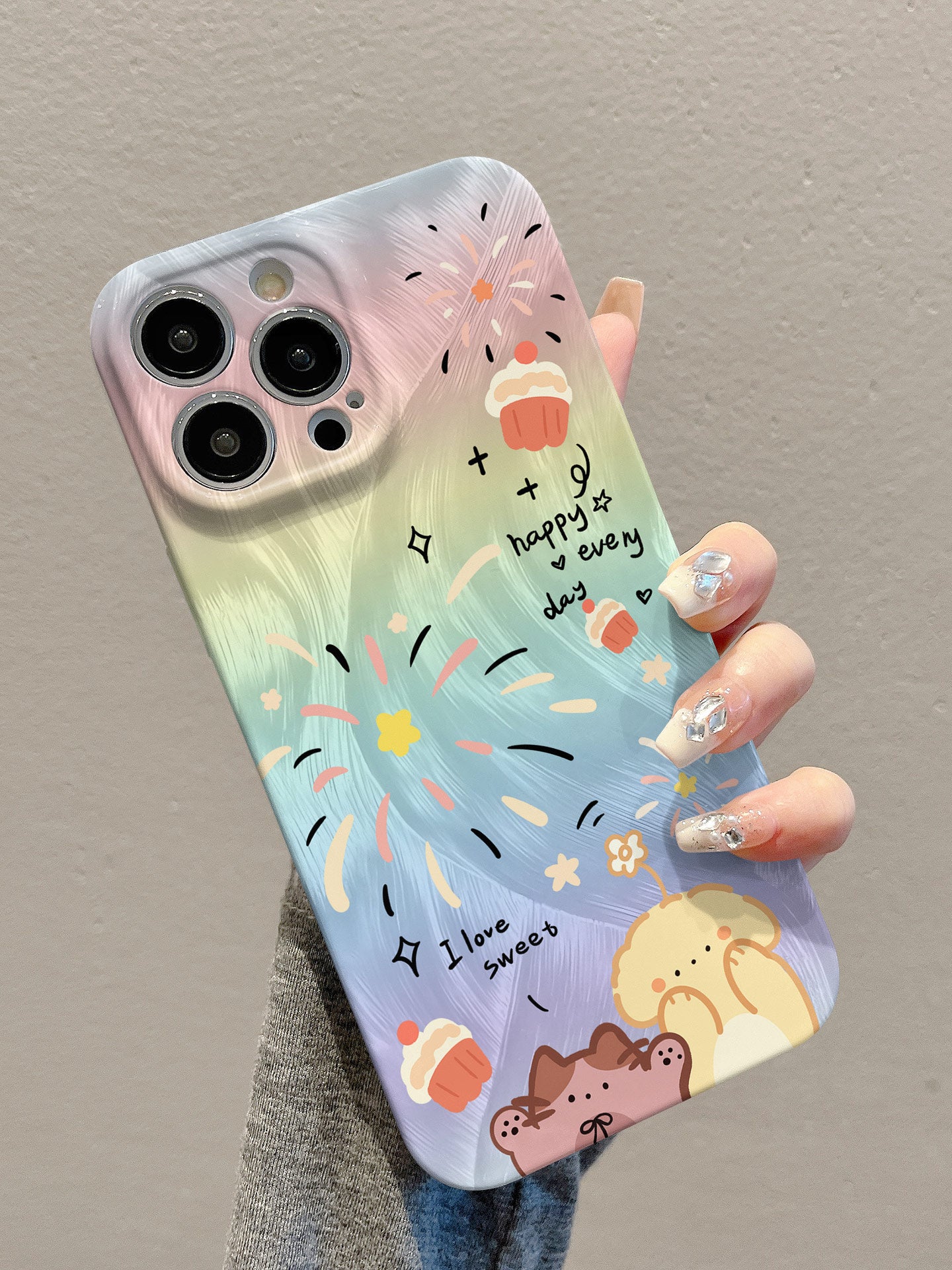 Apple Huawei vivo Xiaomi oppo Redmi Honor OnePlus iPhone17 mobil telefon qutusu 16promax film 15 yaraşıqlı 14 yeni üslub 13 moda 12 qadın mate70 üçün uyğun olan gradient atəşfəşanlıq pişiyi