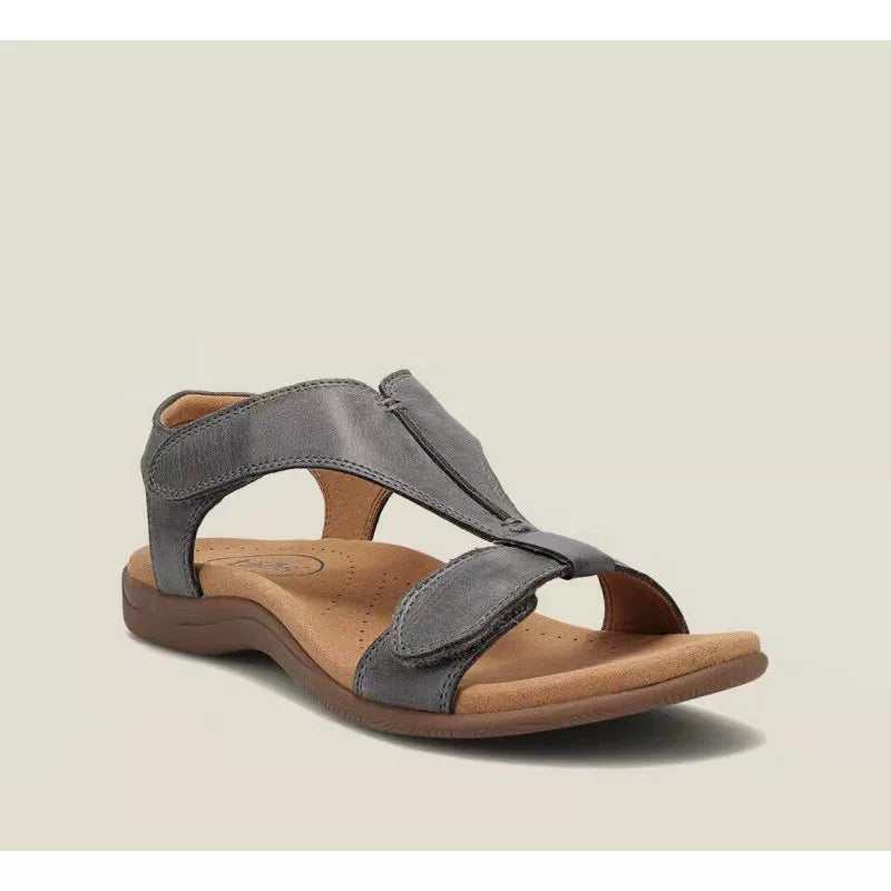43 Böyük Ölçü Qalın Alt Qadın Ayaqqabıları Velcro Tokalı Qayış