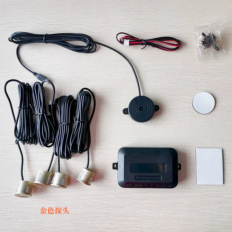 Kaiqisheng 12V Universal Avtomobil Park Sensoru Geriyə Sürmə Radarı 4 Zondlu Buzzer Sensoru