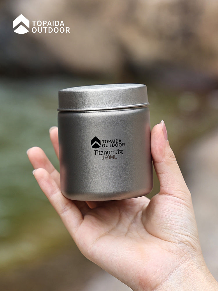 Saf titan çay qutuları Ev səyahətləri üçün titan qutuları portativ açıq düşərgə çay dəsti möhürlənmiş yüngül kiçik qutular