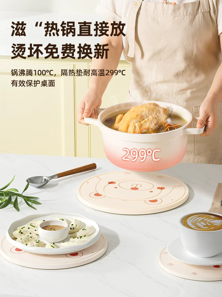 Silikon izolyasiya döşəyi placemat qazan döşəyi sahil gəmisi qabı döşəyi yanmağa qarşı həsir yemək masası döşəyi yüksək temperatura davamlı həsir yemək boşqab həsisi güveç döşəyi