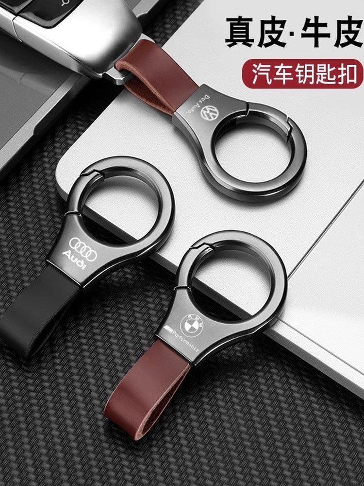 Genuine leather car key chain, unisex, simple and stylish, designed for car keys, waist hanging style, anti-lost.