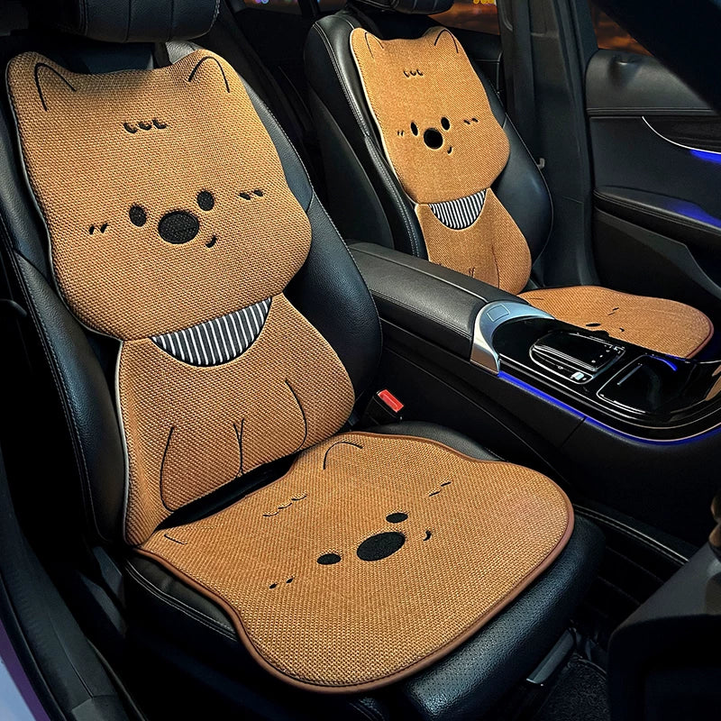 Avtomobil oturacaq üzlükləri, bütün mövsümlər üçün, premium kətan parçalar, sevimli, 25 üslub.