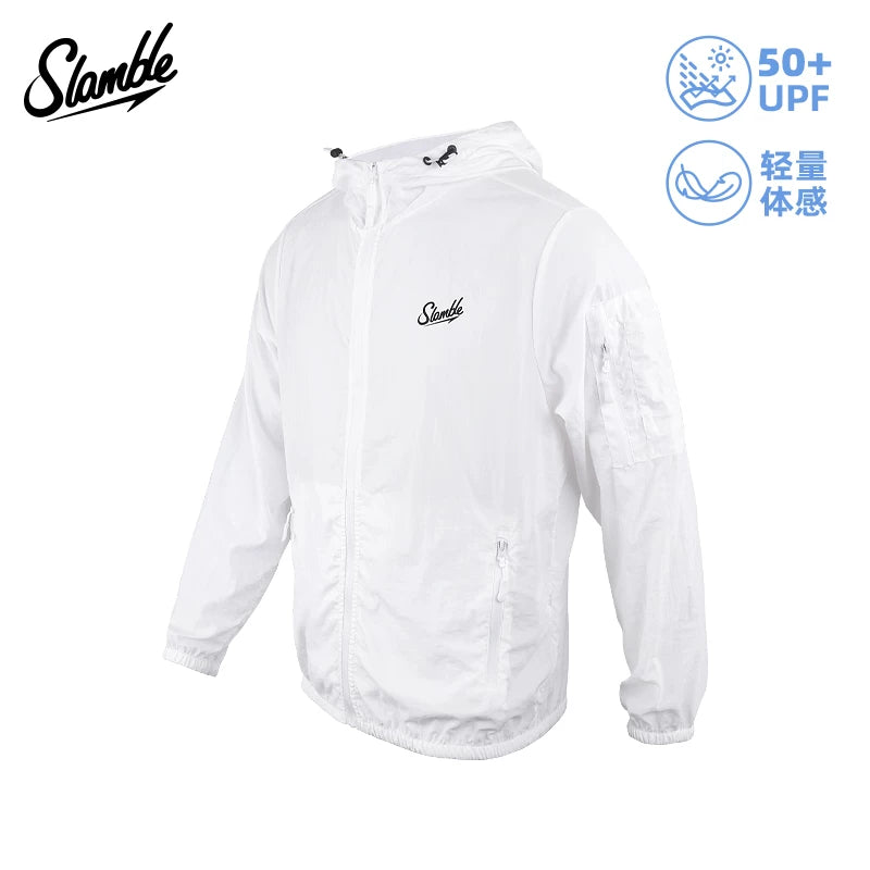 SLAMBLE çalışan windbreaker 25 kişi və qadınlar üçün idman gödəkçələri, açıq havada çoxfunksiyalı boş payız külək keçirməyən gödəkçələr