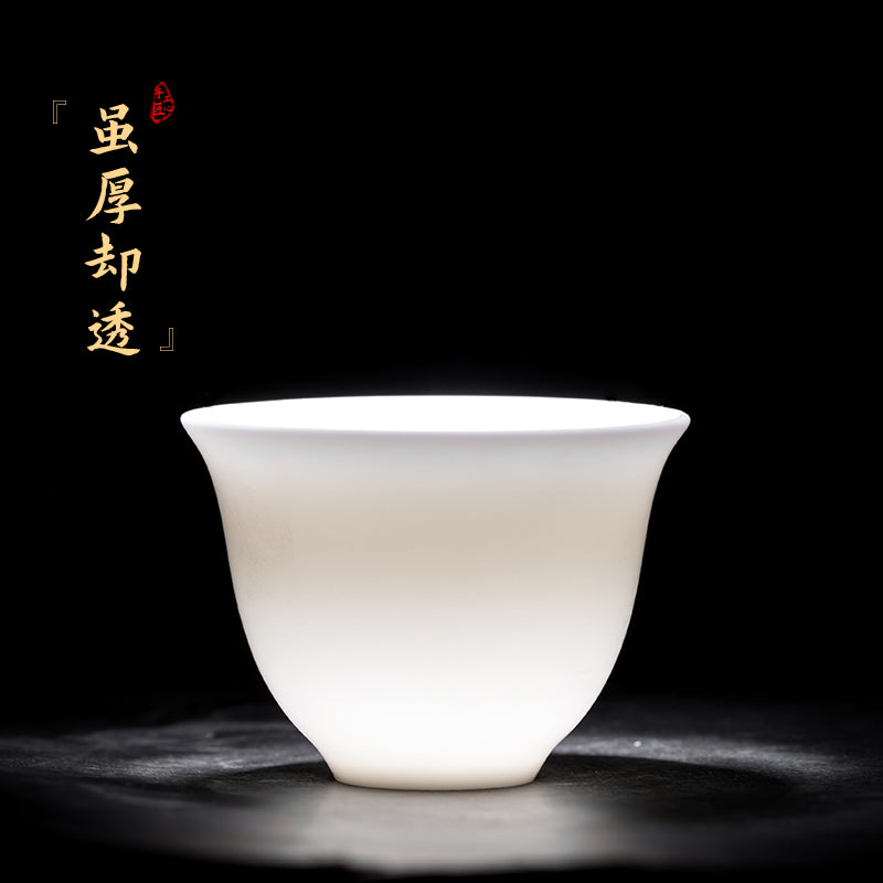 Xi Yuanji qoyun əti yağlı yeşim çini kiçik çay fincanı Dehua Kung Fu çay stəkanı ağ çini çay fincanı usta fincan tək stəkan ev