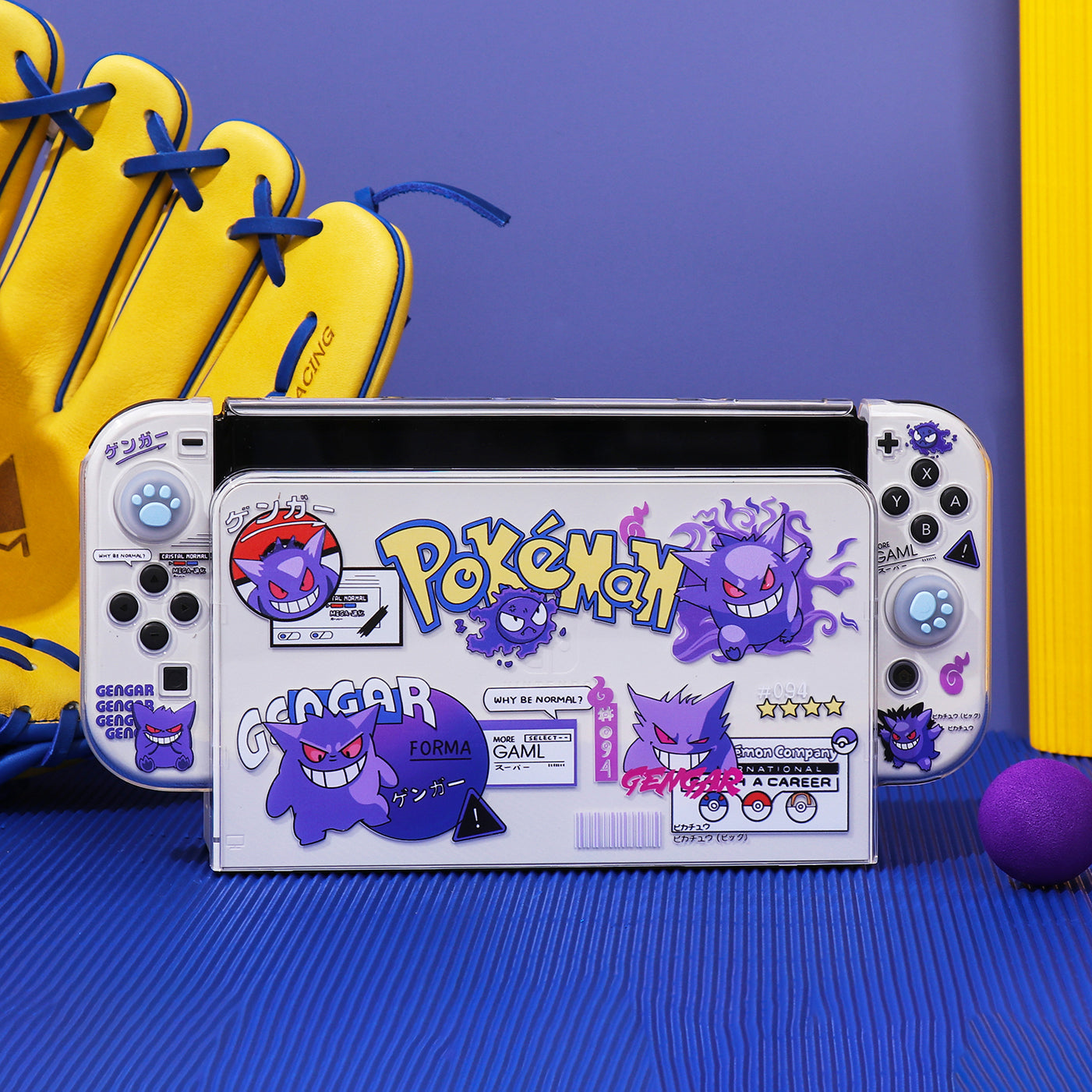 switch2 qoruyucu qutu OLED şəffaf qutu ns batareyanın ömrünü birləşdirə bilən baza split silikon qoruyucu qutu anime Gengar