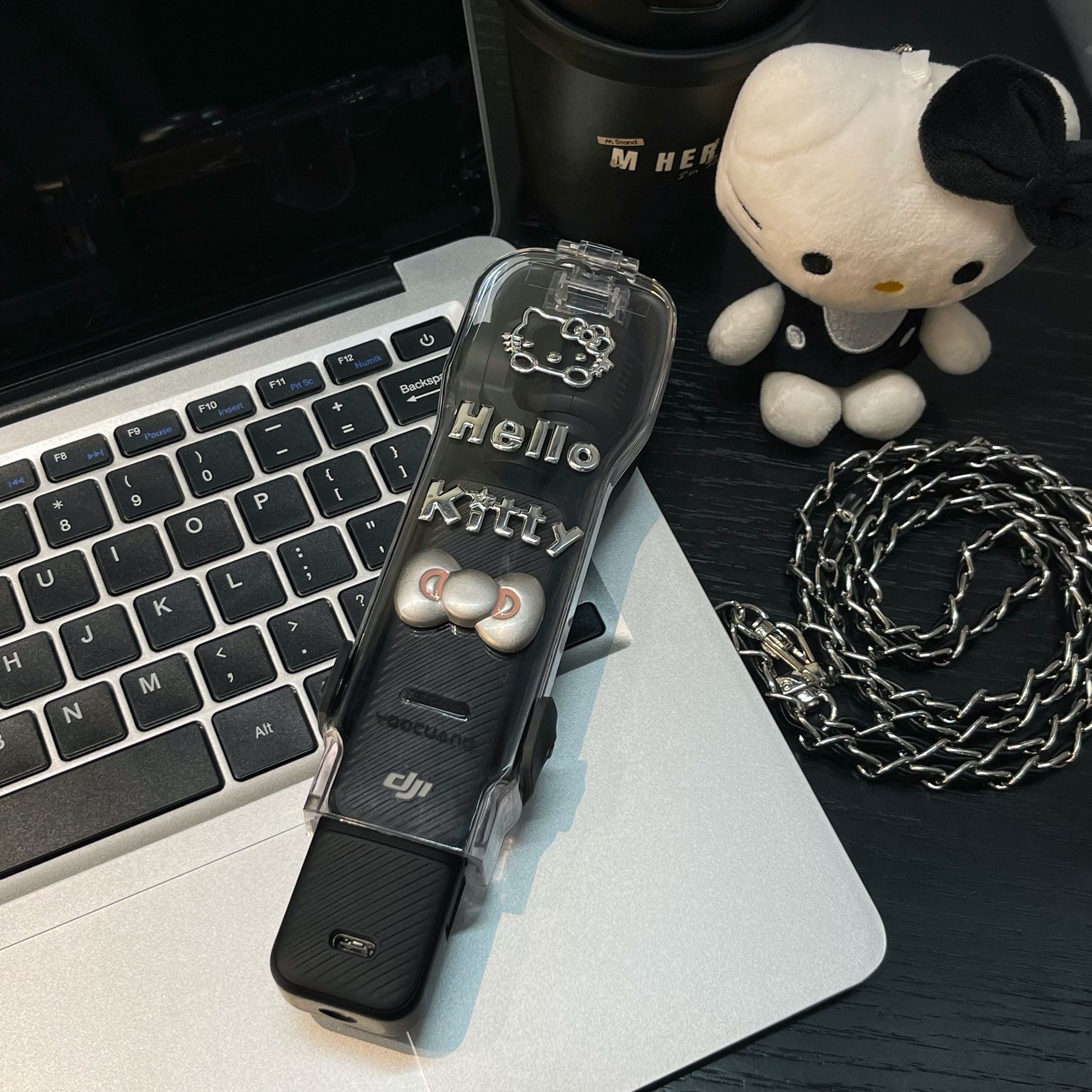 DIY sərin gümüş Hello Kitty DJI DJI pocket3 üçün uyğun qoruyucu örtük cib gimbal idman kamerası sərt qabıq