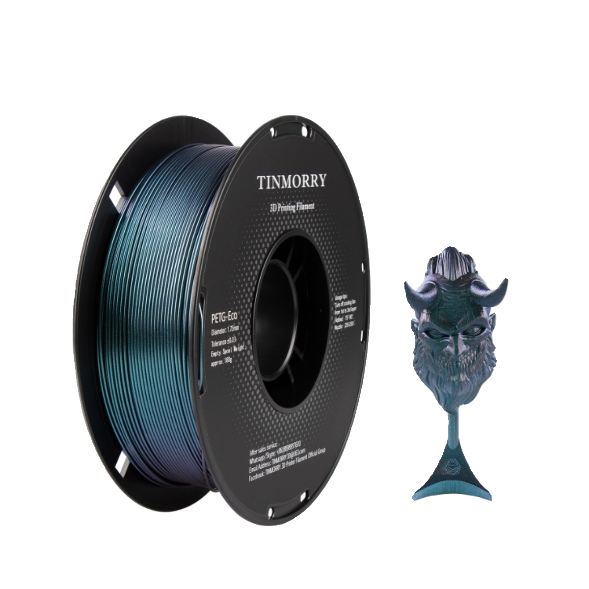Tinmorry PETG Shiny Series 3D Printer Sərf materialları 1.75mm1KG Qapaq Teksturası