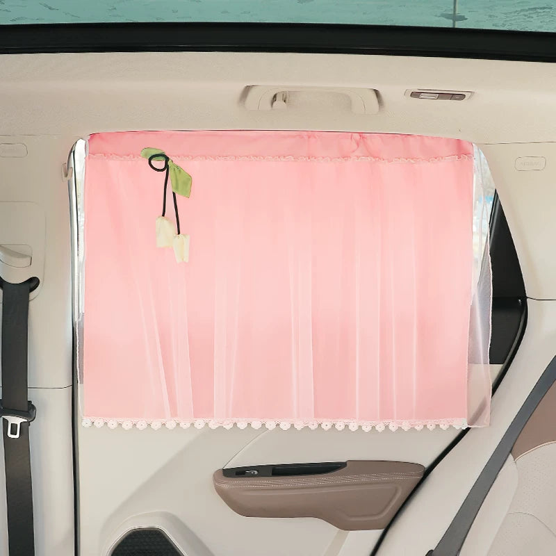 Sunscreen curtains for car windows, sun protection and heat insulation privacy curtains for baby back seats, car blackout curtains with suction cups