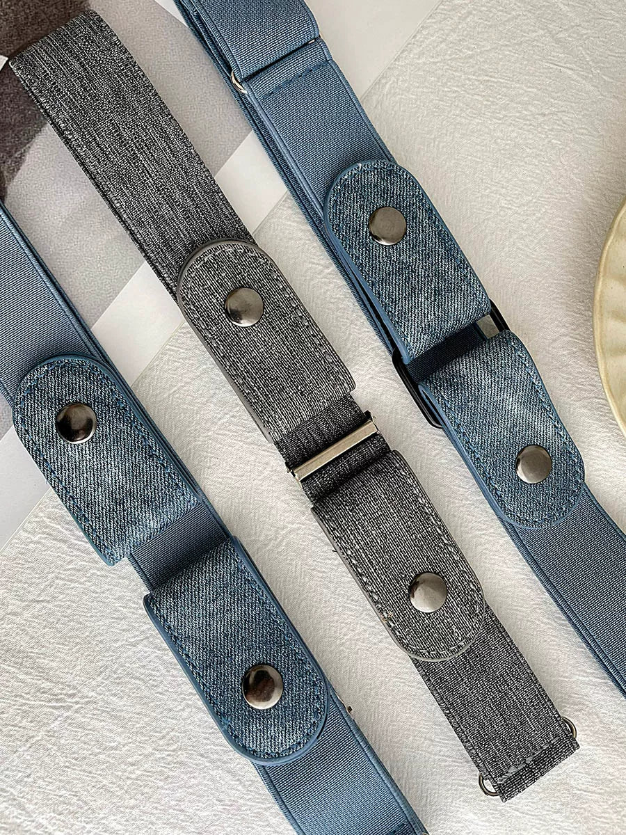 Kişilər və qadınlar üçün tənbəl kəmər elastik kəmər yeni moda elastik tələbə hərbi təlim jeans kəmər bel artefaktı