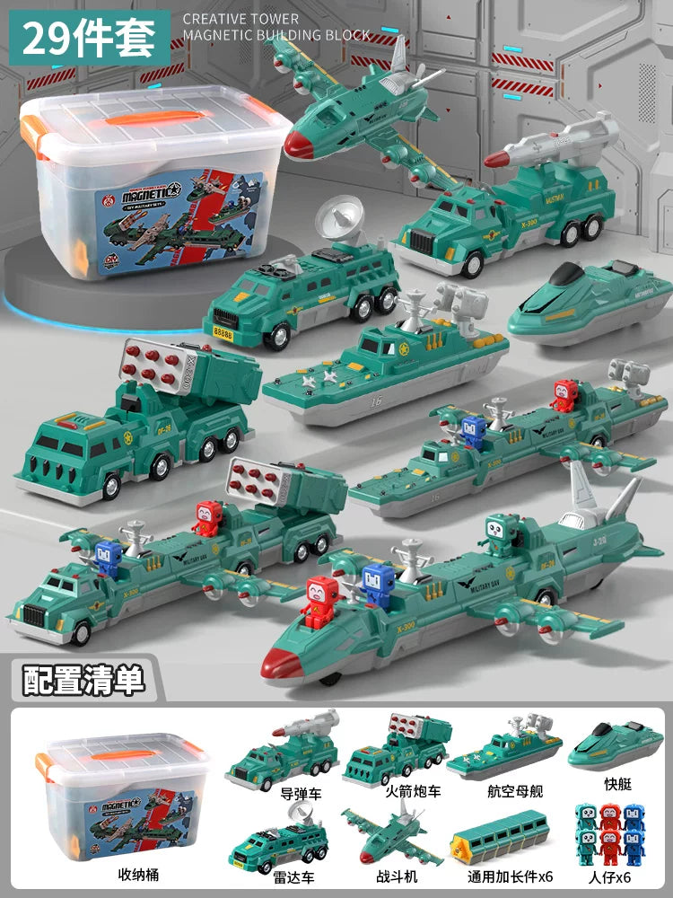 Maqnit tikinti blokları, uşaq oyuncaqları, təhsil, transformasiya, montaj, mühəndislik vasitəsi, robot, 6 yaşlı uşaqlar üçün Milad hədiyyəsi.