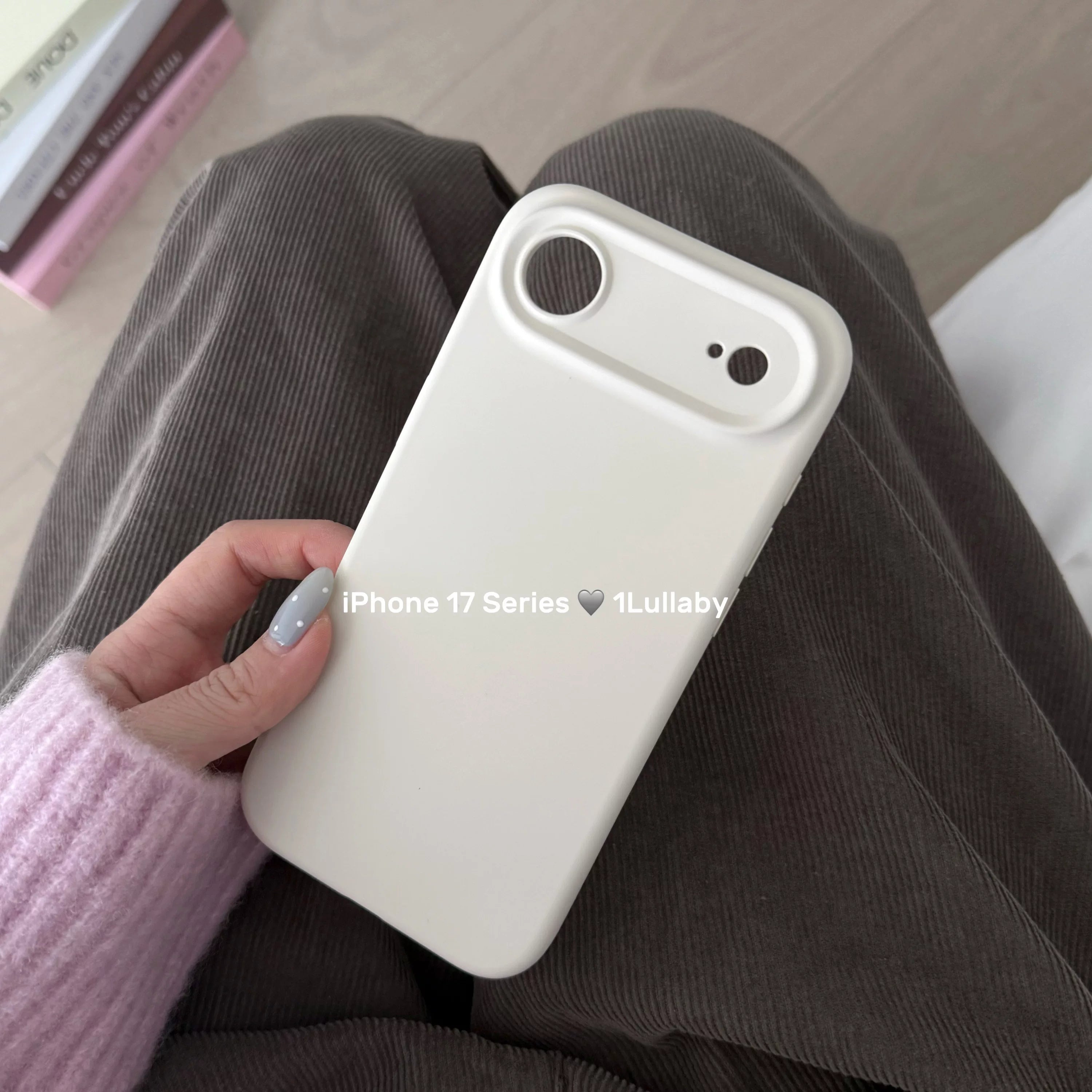 1Lullaby klassik yumşaq mumlu maye silikon sadə düz rəngli mobil telefon qutusu Apple iphone17promax14131211 üçün uyğun pulsuz çatdırılma balet tozu süd ağ