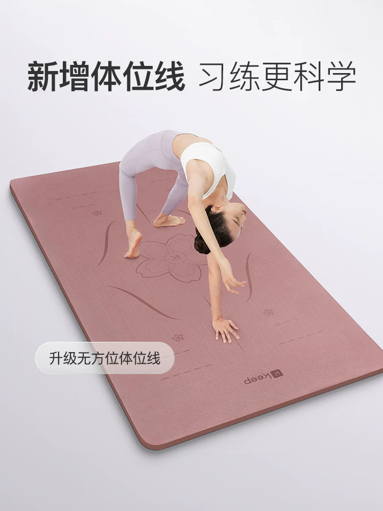 Yoga mat fitness matını evdə saxlayın qadınların peşəkar genişlənmiş və qalınlaşdırılmış tullanma məşqi səs keçirməyən və zərbəyə davamlı səssiz döşəmə döşəyi