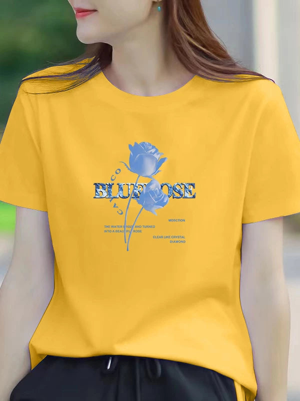 2026 Yeni Məhsul Saf Pambıq Sağ Çiyin Dəyirmi Yakalı Ağ Qısaqol T-Shirt Yarımqol Dəbli Qadın Koreya Üslublu Aşağıdan Köynək Yaz Yay T-Shirti
