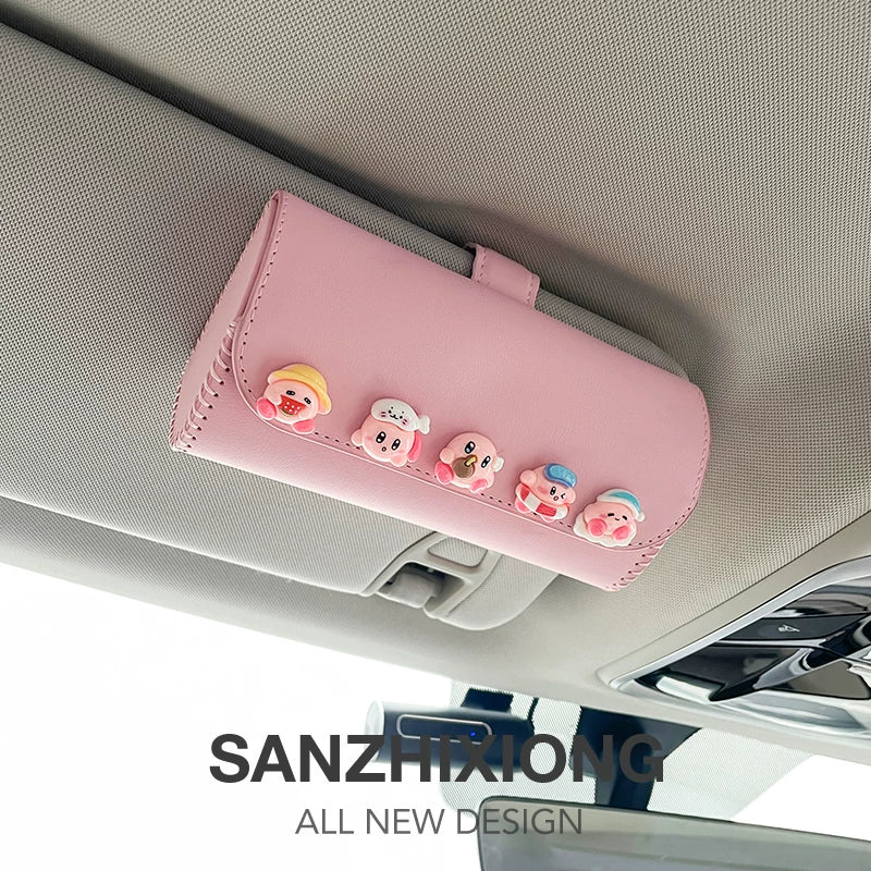 Cizgi filmi heyvan avtomobili eynəkləri saxlama qutusu, yaradıcı avtomobil günəş gözlüyü, eynək və bilet tutacağı, çoxfunksiyalı avtomobil saxlama qutusu