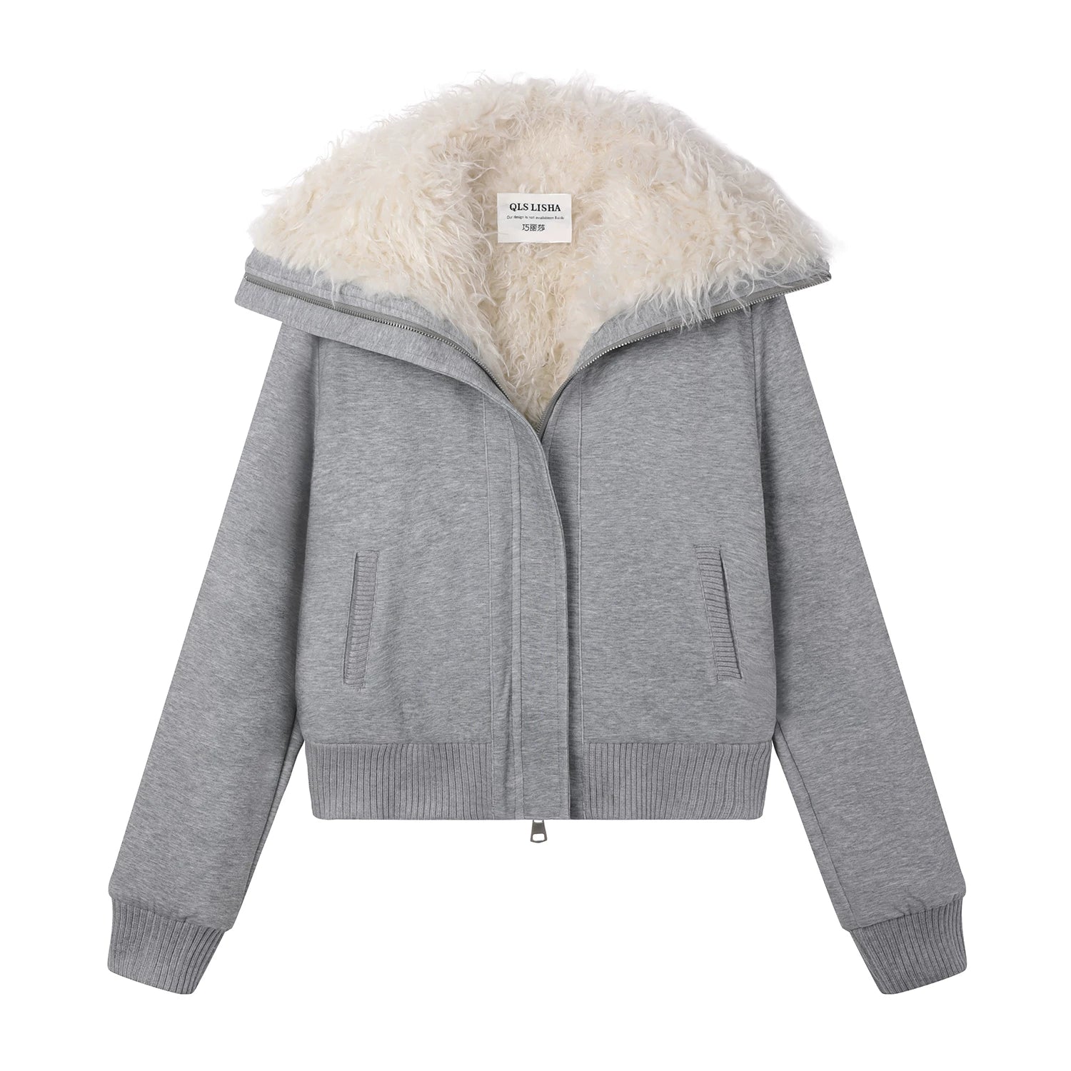 Cholisa Koreya üslubunda unikal və super şirin sviter 2026 Yeni üslubda yun astarlı qalın quzu yunundan hazırlanmış isti palto, qadınlar üçün payız və qış