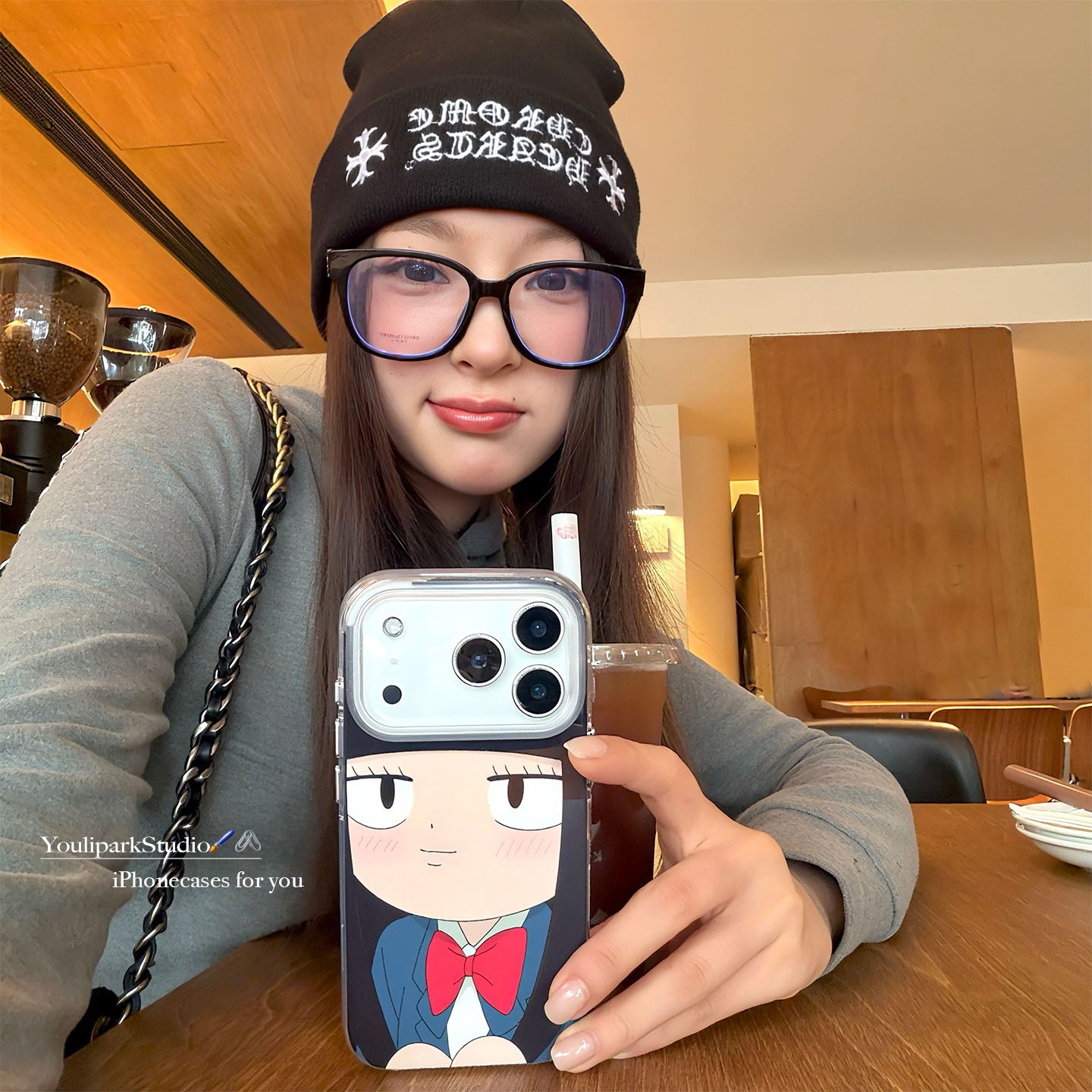 Yuri Park ins Yapon sevimli və yaraşıqlı Q versiyası Kuronuma Shuangzi 17pro Apple 17ProMax mobil telefon qutusu iPhone16pro hər şey daxil 14 yeni 16Promax qoruyucu örtük 13 qadın üçün uyğundur
