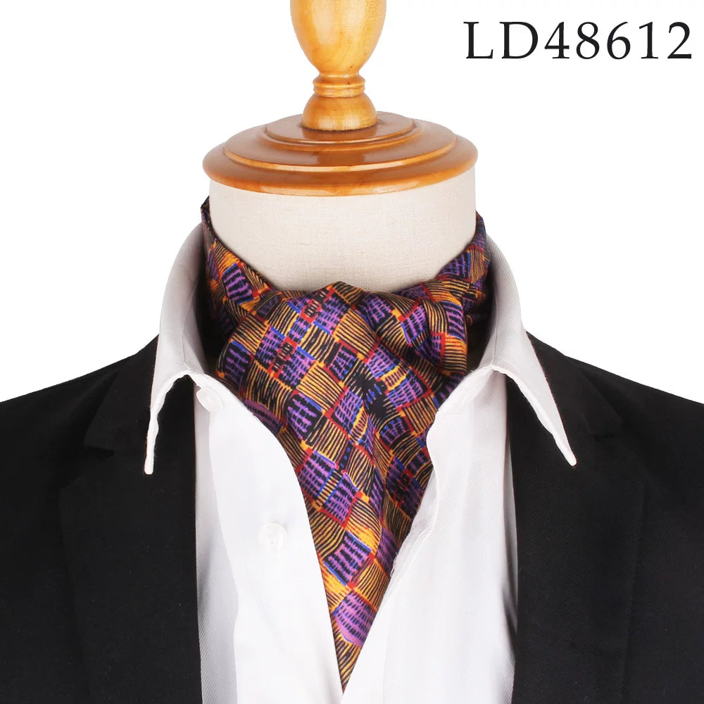 New Flora Men's Cashew Tie Wedding Formal Cravat Ascot Scrunc