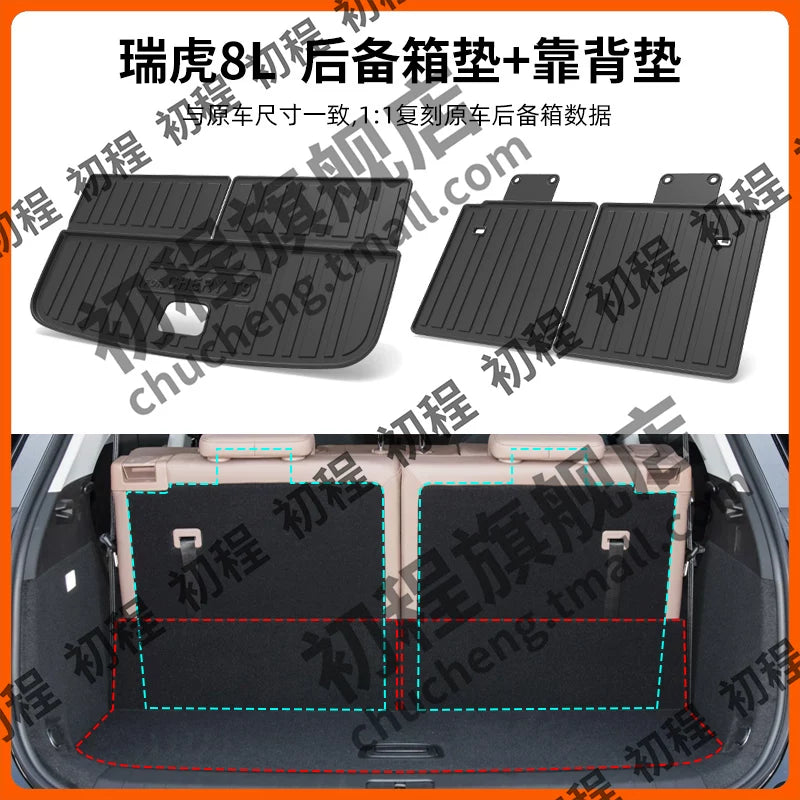 Chery 5-ci Nəsil Tiggo 8 Plus avtomobil aksesuarları üçün uyğundur L8pro baqaj döşəməsi TPE 25 model 26 düz lay