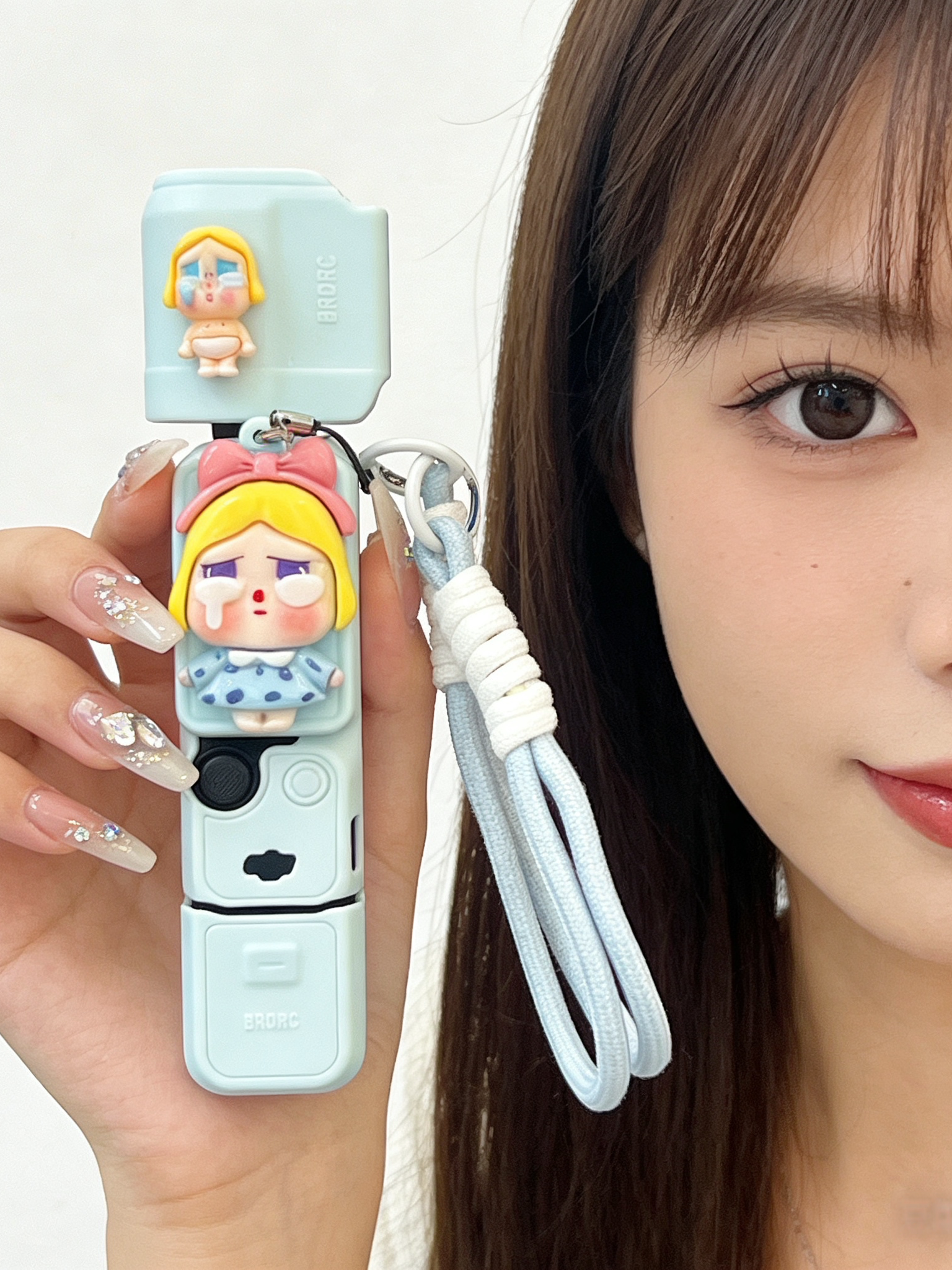 Sevimli ağlayan körpə DJI Pocket3 üçün uyğundur silikon aksiyon kamerası qoruyucu qutu, düşməyə qarşı, cızıqlara qarşı, qadınlar üçün lentlə