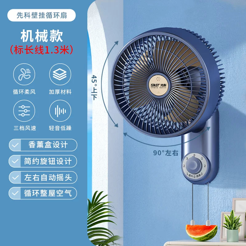 Xianke elektrik fanatı məişət kiçik divara quraşdırılmış hava sirkulyasiyalı divar ventilyatoru mətbəx vanna otağı zımbasız asma divar fanatı
