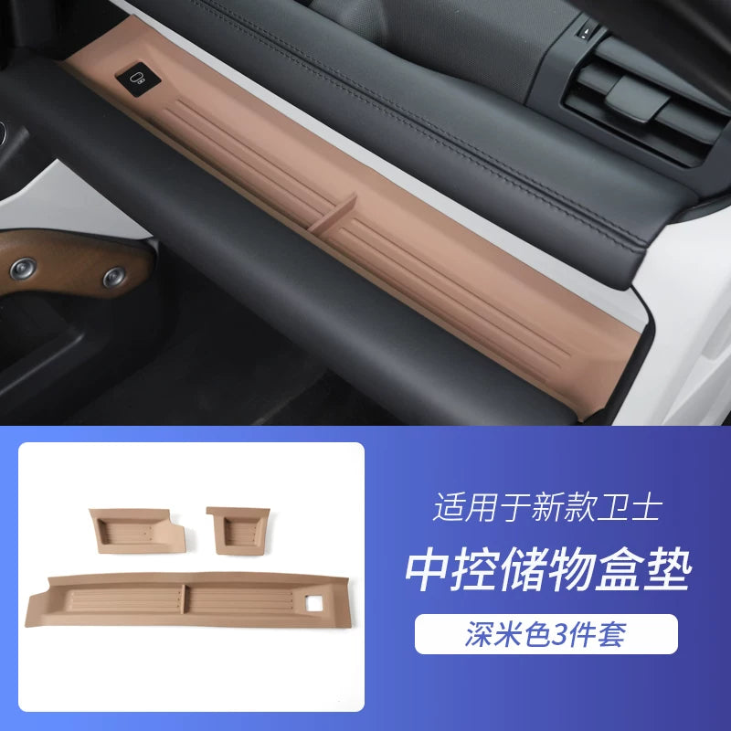 2020-2025-ci illər üçün nəzərdə tutulmuş Land Rover Defender mərkəz konsolu üçün sərnişin tərəfindəki saxlama qutusunun döşəməsi/sürüşmədən qorunma döşəməsi modifikasiyası üçün uyğundur