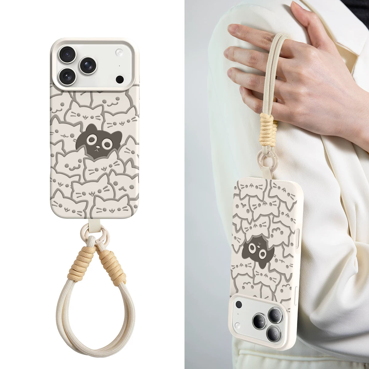 Apple 17 mobil telefon qutusu, yeni iPhone 17 promax maye silikon 16 pro yüksək səviyyəli sensasiya 15 hər şey daxil anti-düşmə və lanyard 14 kişi və qadın cütlüklər üçün yaradıcı maqnit yığma pişik 17 Hava üçün uyğundur