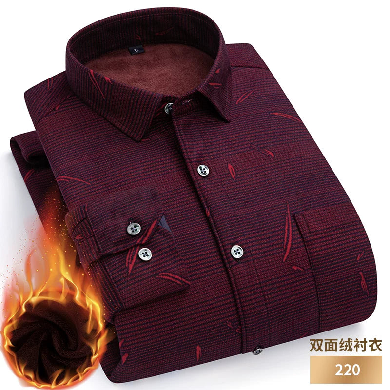 Paul Winter Kişilər, Orta Yaşlı və Yaşlılar üçün İsti Uzunqol Köynək, Gündəlik, Yun Astarlı, Qalın, Böyük Ölçülü Dama-dama Köynək