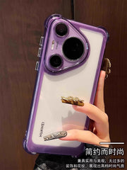Dörd künclü hava yastığı düşməyə qarşı Huawei Pura80pro mobil telefon üçün uyğundur pura90promax yeni 70 lens hər şey daxil ultra şəffaf mate70pro+ kişi və qadın MT60 sadə silikon yumşaq