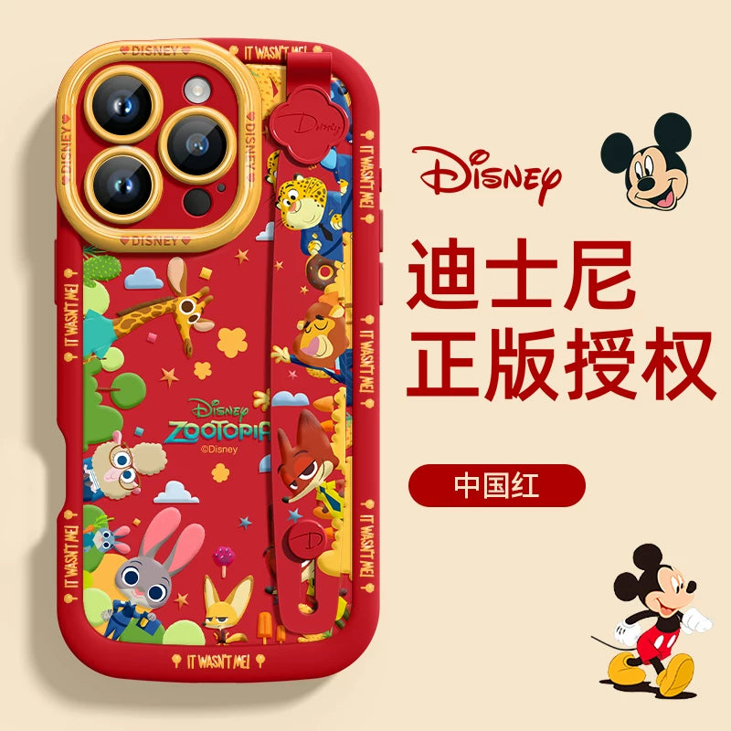 Orijinal Disney Apple 17 mobil telefon qutusu üçün uyğundur, yeni silikon qolbaq iphone16promax yıxılmağa qarşı qoruyucu qabıq 15 yaradıcı cizgi filmi heyvan super isti 14plus qadın cütlük yüksək səviyyəli hissi