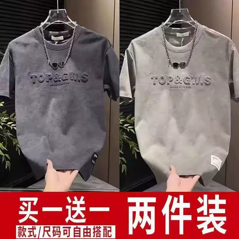 Yay Qalstuklu Kişi Məktublu Qısaqol T-Shirt Gündəlik Trend Yarımqol Moda Dəyirmi Yaxa Çox Yönlü Top 2026