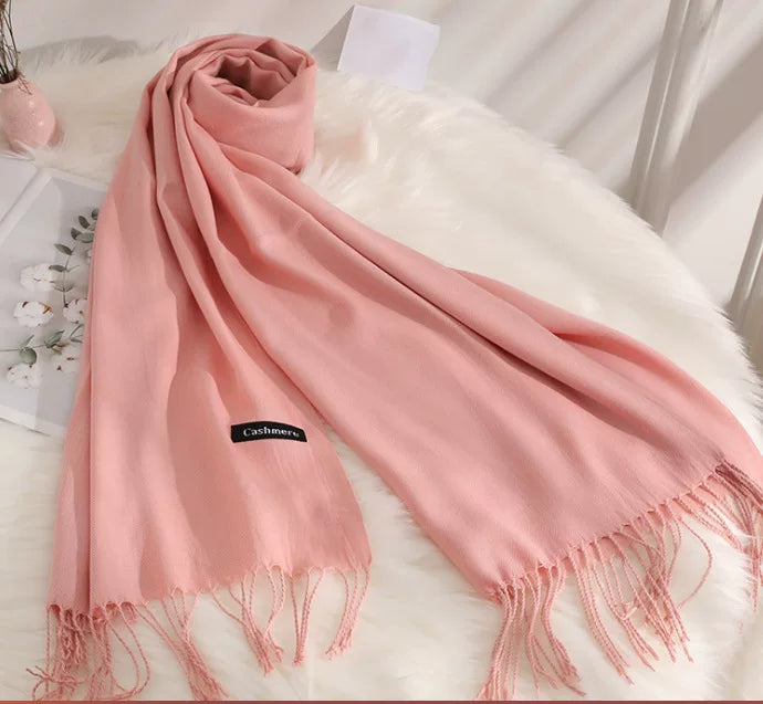 2024 monochrome tassel shawl thickened winter scarf