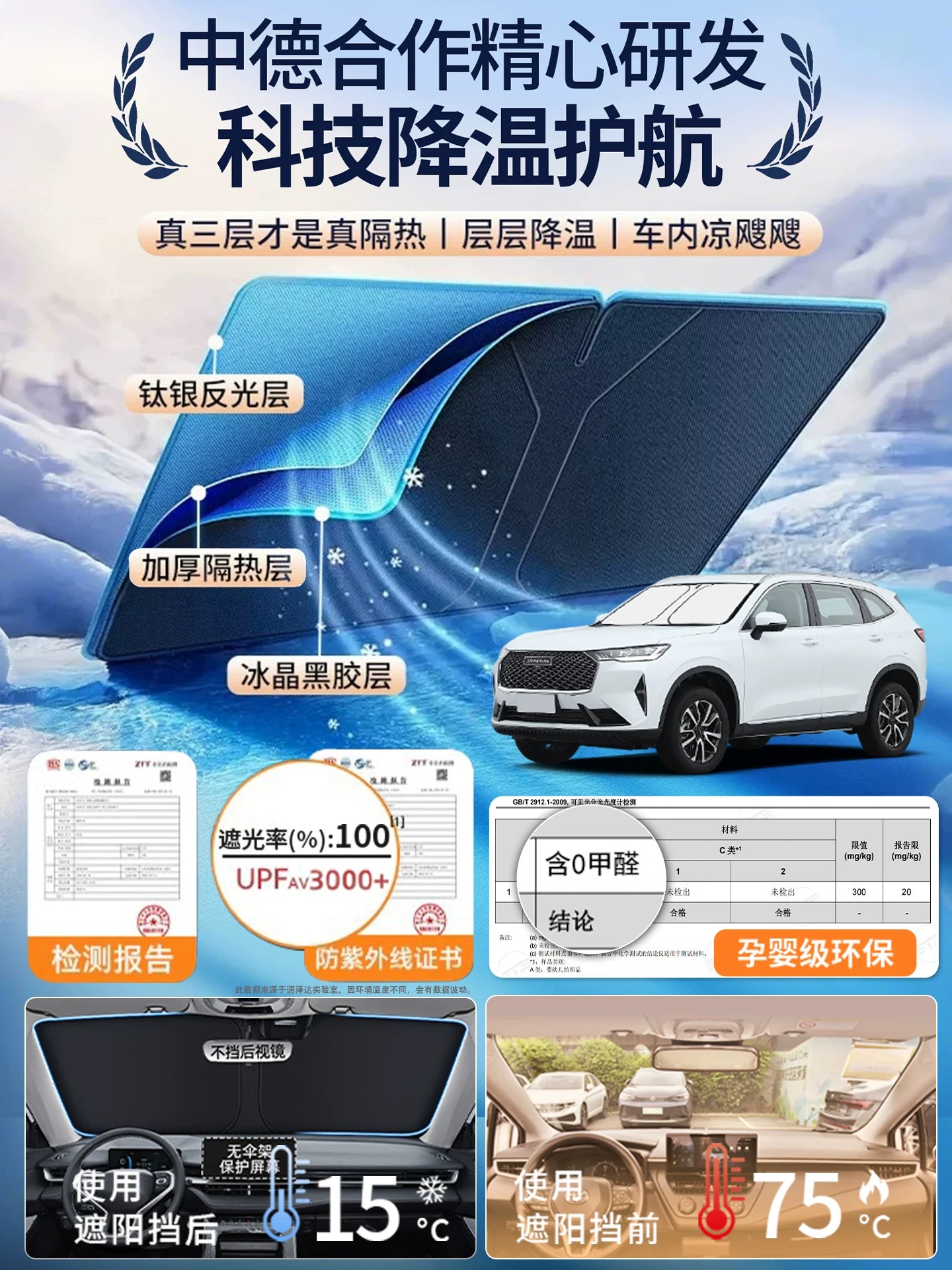 Haval H6 2-ci Nəsil Big Dog F7 Raptor M6 Cool Dog H5 Avtomobil Ön Şüşəsi Günəşdən Qoruyucu Panel İstilik İzolyasiyası Çətir H4