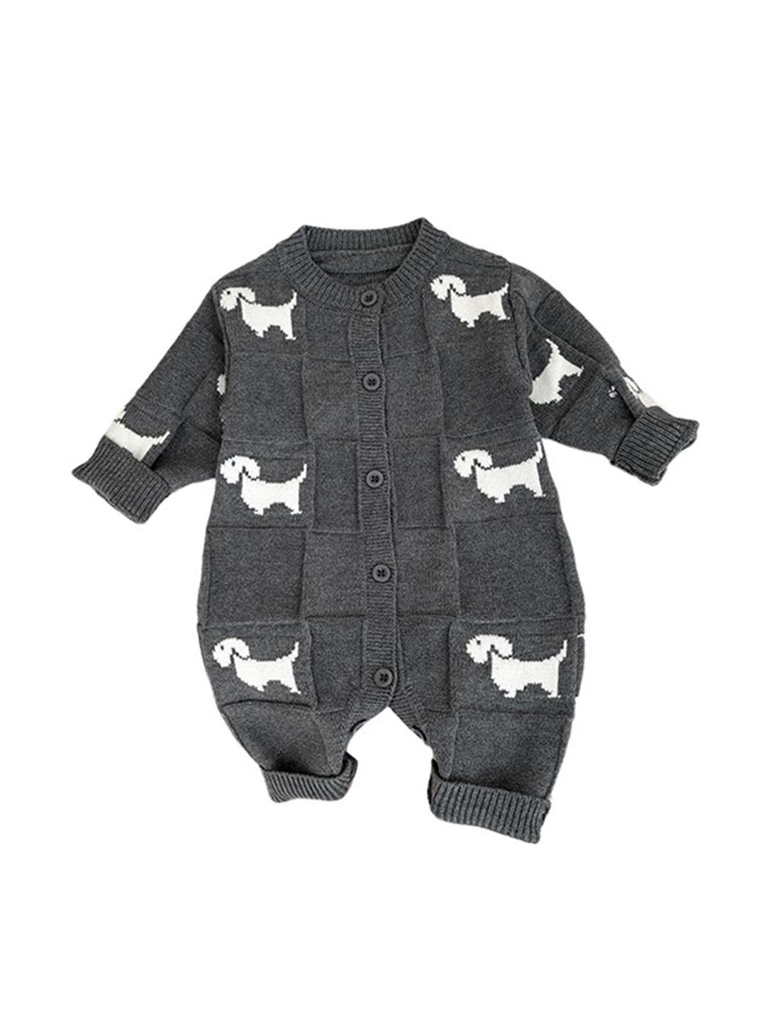 ARIELLE DE PINTO Oğlanlar üçün Fransız Yaz/Payız Körpə Trikotaj Onesie Sviter, Dolunay Çəkilişi/Sürünmə Kostyum