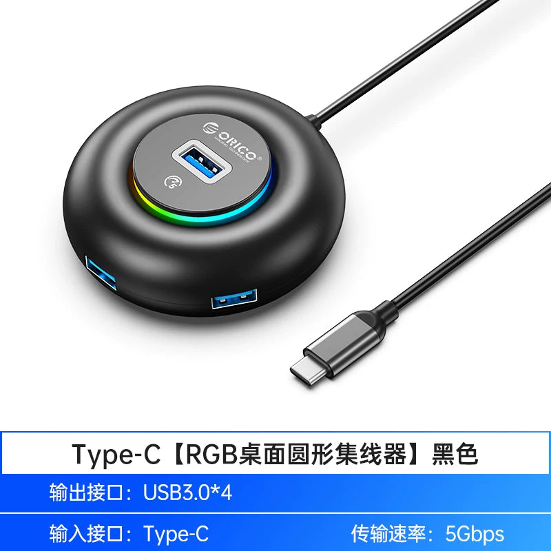 Orric usb interfeysi genişləndirici mərkəzi hub birdən ikiyə uzatma kabeli genişləndirici dok tipc splitter birdən dördə noutbuk xarici U disk çevirmə konnektoru SD/TF oxuyucusu