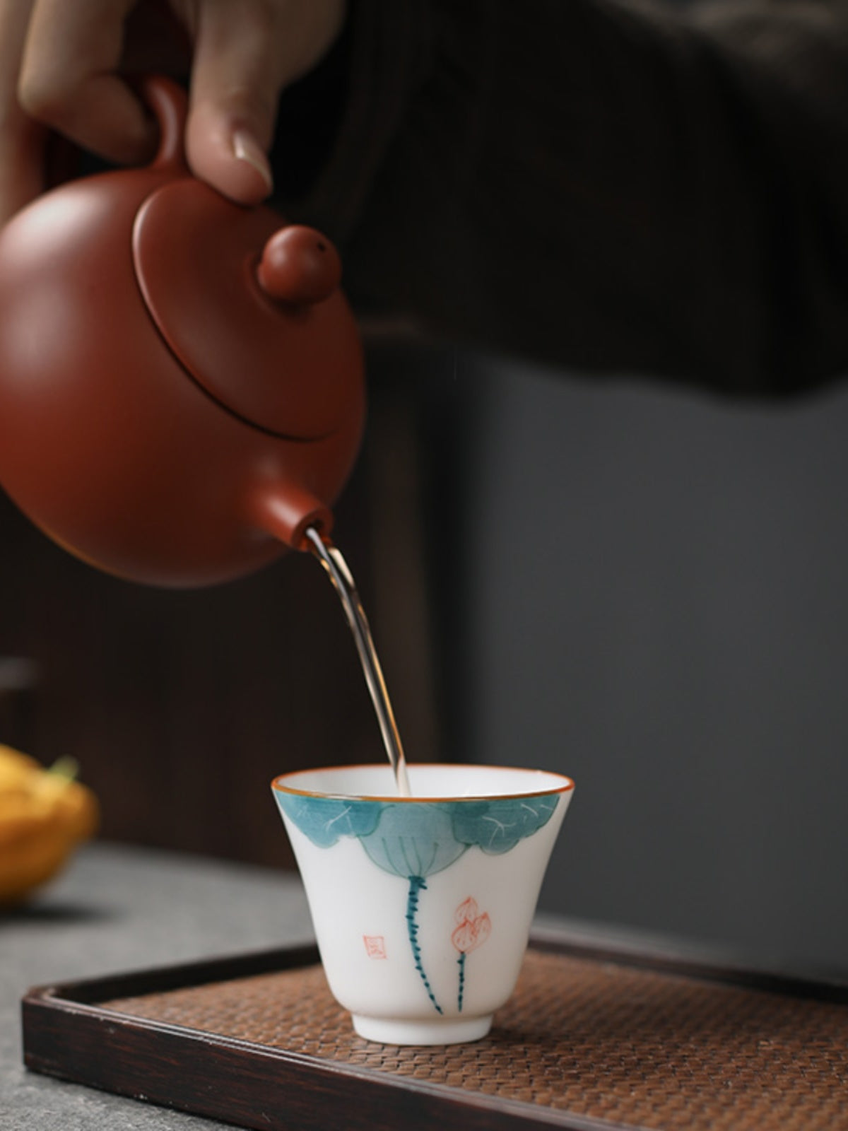 Jingdezhen əl boyalı çini Kung Fu çay fincanı məişət əl boyalı çiçək naxışlı usta fincan keramika əl boyalı tək fincan