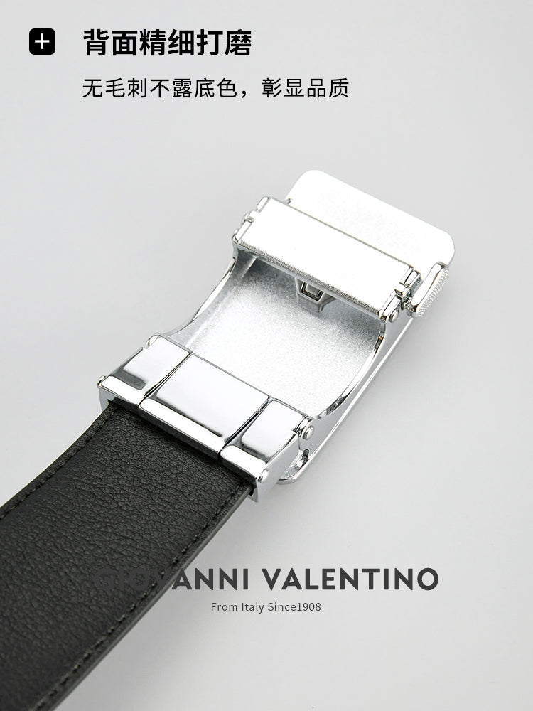 Giovanni Valentino 2024 High Quality Cow Leather Belt for Men, New Style, Alloy Automatic Buckle Genuine Leather Belt