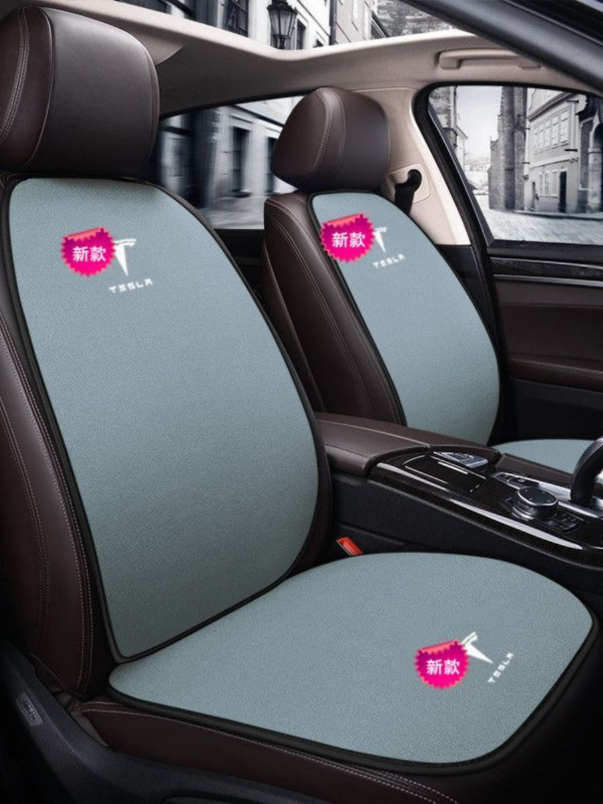 Tesla oturacaqları, bütün mövsümlər üçün nəfəs alan oturacaq örtükləri, Y formalı avtomobil salon aksesuarları, yay xüsusi təklifləri üçün uyğundur.