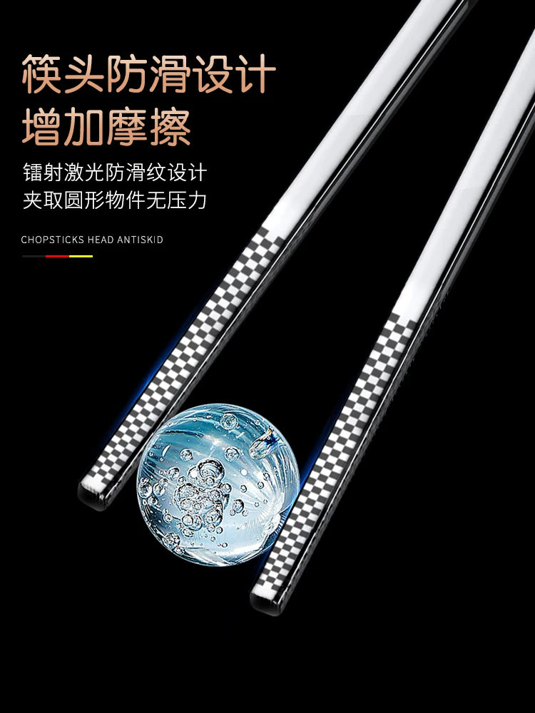 Tang Zong Chopsticks paslanmayan polad çubuqlar 316 qida dərəcəli məişət yüksək səviyyəli antibakterial, küf və sürüşməyə qarşı sürətli yemək çubuqları yeni orijinal