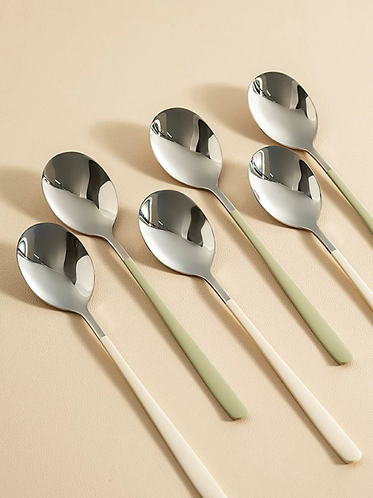 onlycook südlü ağ 304 paslanmayan polad qaşıq məişət yemək qaşığı Koreya kiçik qaşıq qarpız qaşığı