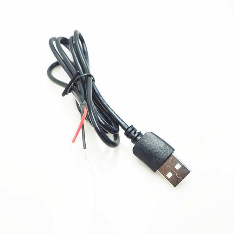 Qara tək uclu USB enerji kabeli 2 nüvəli enerji təchizatı kabeli USB kişi qadın 5V soyuducu fan USB açar açar xətti