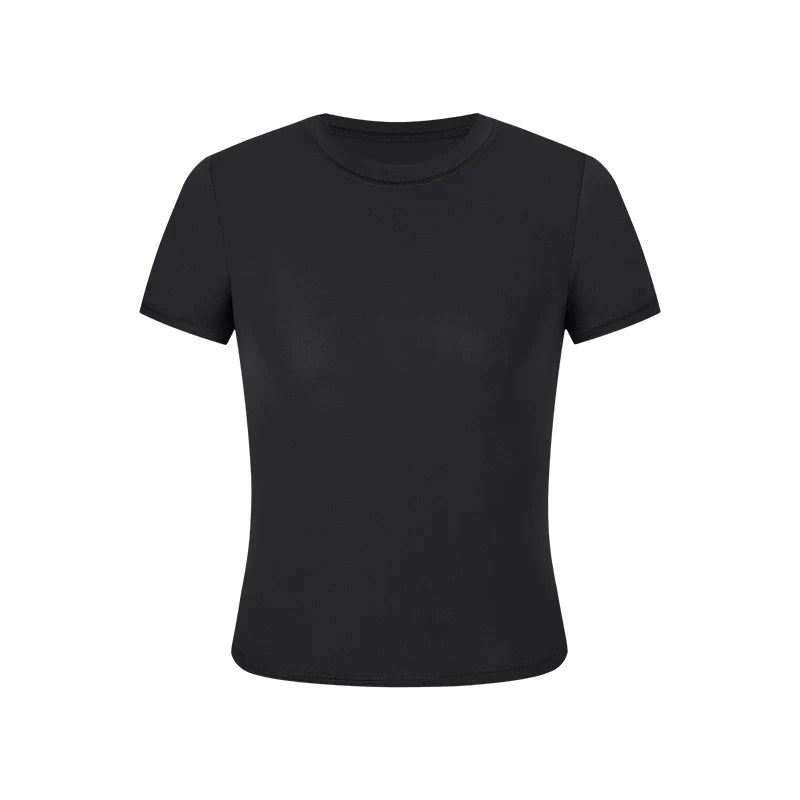 MosesQueen Qadınlar üçün Soyuducu Tez Quruyan Qısa Qollu Futbolka, Yay Fitnesi, İdman, Yoqa Topu