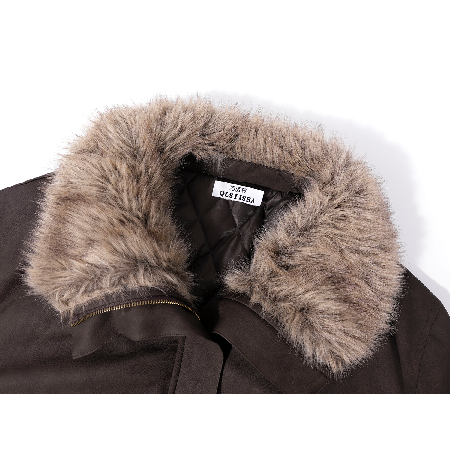 Chorlisa Amerika Retro PU Dəri Gödəkçə, Xəz Yaxalıqlı, Qadınlar üçün Qış İsti və Çoxfunksiyalı Qalın Pambıq Yastıqlı Palto